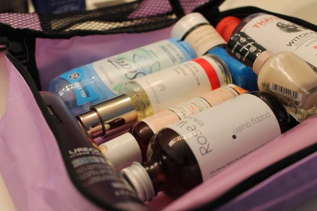 Create a permanent toiletries kit with packing cubes